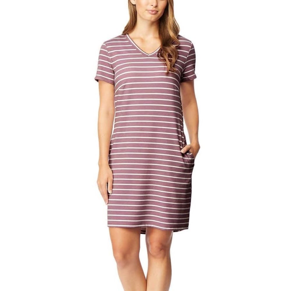 NWT 32 Degrees Cool Womens Pullover Relaxed Fit Shirt Dress Pink Size L $60 Z958